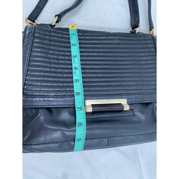 DIANE VON FURSTENBERG Courier Rail Black Quilted Leather Large Tote Purse Bag - Picture 15 of 16